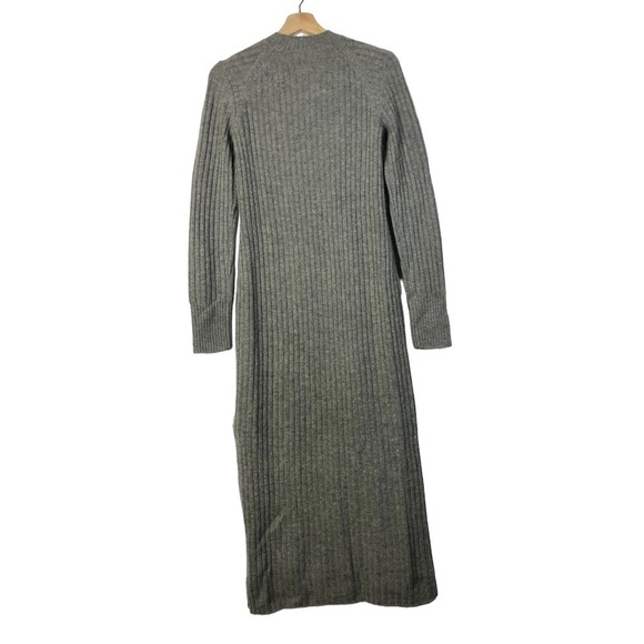 AG Adriano Goldschmied Reign Gray Ribbed Wool Cashmere Midi Sweater Dress M - Picture 4 of 7